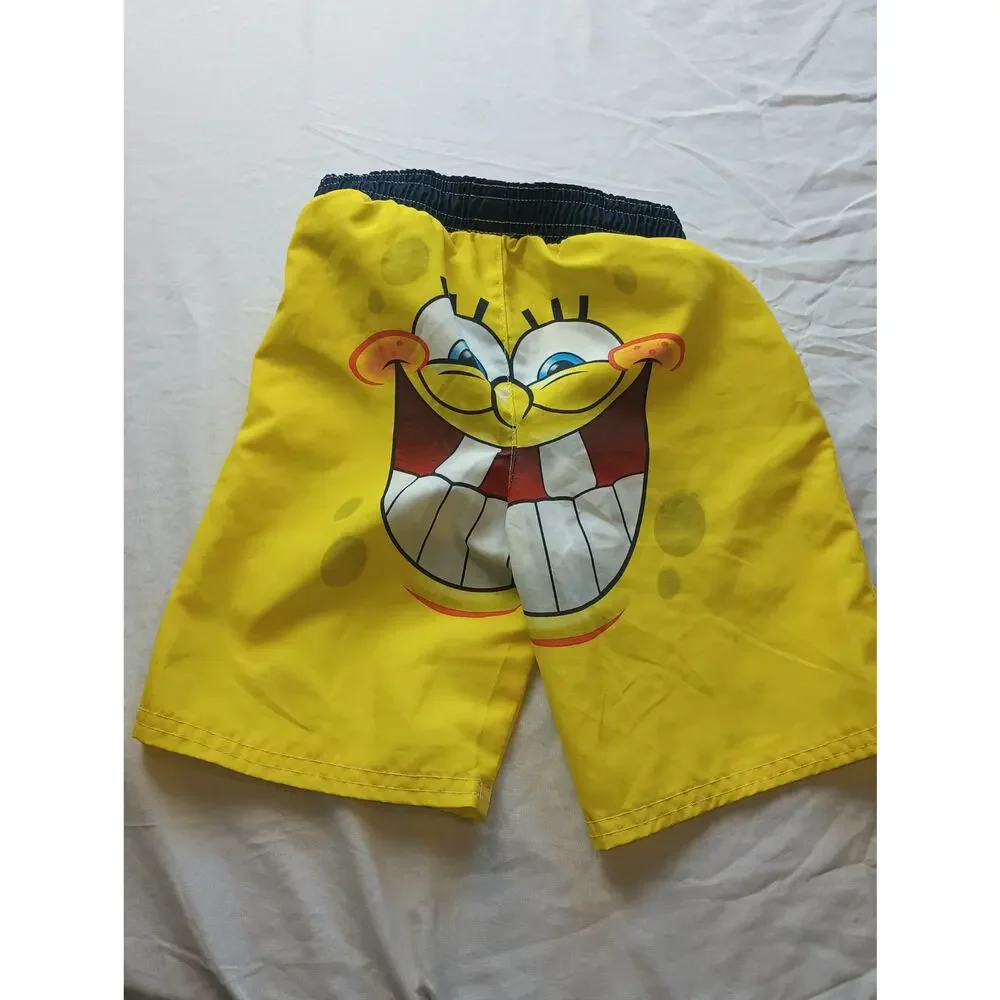 VTG Nickelodeon SpongeBob SquarePants Swim Trunks Yellow Kids 24M Board‎ Shorts